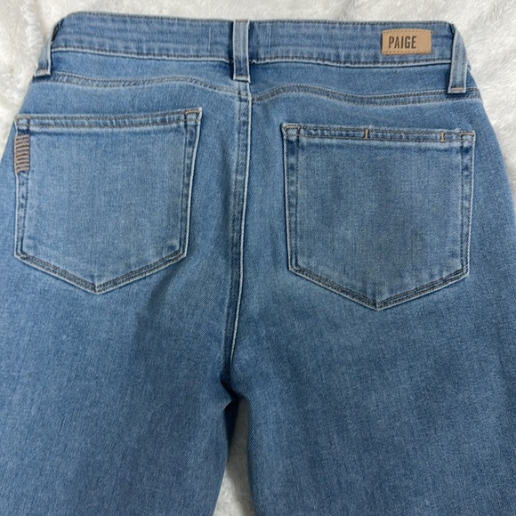 Paige Kylie Straight Leg Crop Jeans Raw Hem Distressed Clare Destructed Sz 26 - Picture 16 of 16
